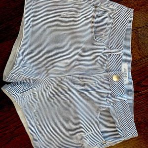 Striped jeans shorts